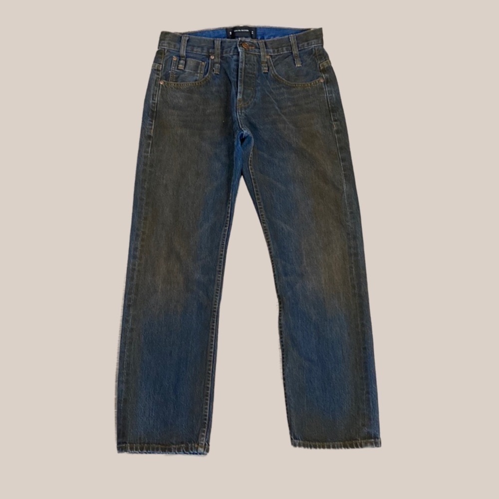 CALVIN RUCKER “LOVE ME” BOYFRIEND BUTTON FLY HIGH WAISTED JEANS IN BLUE SZ 25
